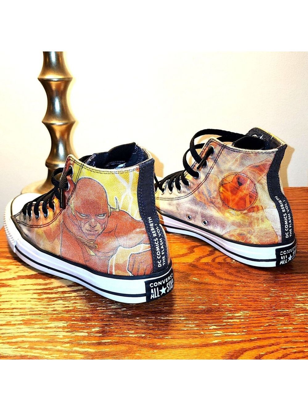 DC Flash Converse High Tops Vintage Fade Y2K Streetwear M7/W9 Rare - Picture 2 of 10